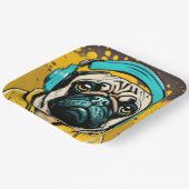 Assiettes En Carton Carlin portant un casque (Angulaire)