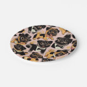 Assiettes En Carton Carlin sans couture Retro (Angle)