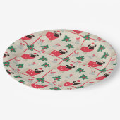 Assiettes En Carton Carlins de Noël amusants (Angle)