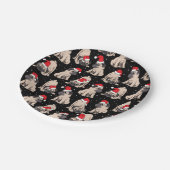 Assiettes En Carton Carlins en Santa Hats Motif de Noël (Angle)