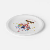 Assiettes En Carton Carnaval Big Top Red Stripes Circus Anniversaire (Angle)