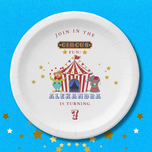 Assiettes En Carton Carnaval Big Top Red Stripes Circus Anniversaire