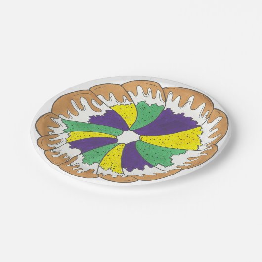 Assiettes En Carton Carnaval King Cake New Orleans NOLA Mardi Gras (Angle)