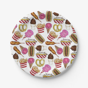 Assiettes En Carton Carnival Circus State Fair Foods Anniversaire Fête