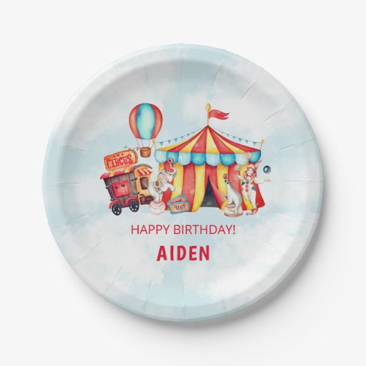 Assiettes En Carton Carnival Cirque Big Top Anniversaire (Devant)