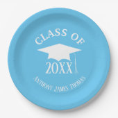 Assiettes En Carton Carolina Blue Grad Casquette et Feuilles Plaques p (Devant)