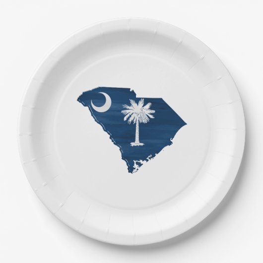Assiettes En Carton Carolina flag and map (Devant)