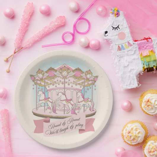Assiettes En Carton Carousel Horse Cirque Carnaval Fête d'anniversaire (Fête)
