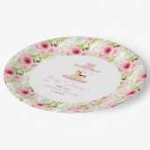 Assiettes En Carton Carousel rose pâle (Angle)