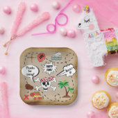 Assiettes En Carton Carré de la fête des Pirates (Fête)