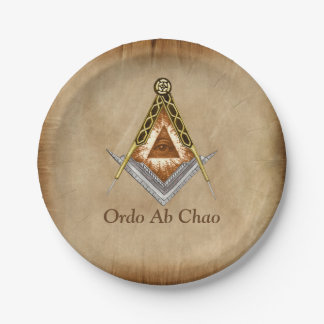 Assiettes En Carton Carré et boussole tirés à la main avec tous les ye