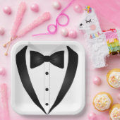 Assiettes En Carton Carré officiel Tuxedo (Fête)