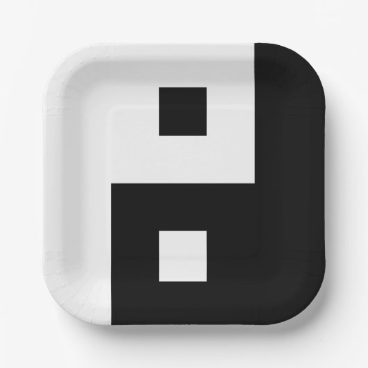 Assiettes En Carton Carré Yin Yang (Recto)