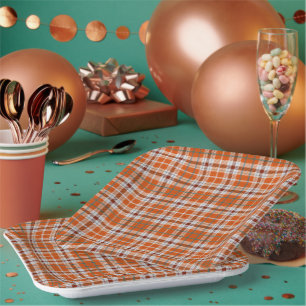 Assiettes En Carton Carreaux d'automne