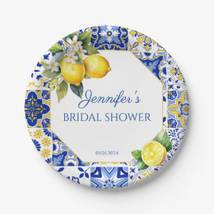 Assiettes En Carton Carrelage bleu citron méditerranéen Amalfi Fête de