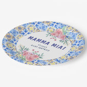 Assiettes En Carton Carrelage bleu italien Mamma Mia (Angle)
