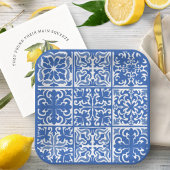 Assiettes En Carton Carrelage bleu méditerranéen Mariage ou Fête des m
