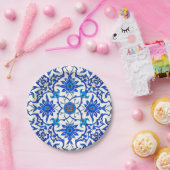 Assiettes En Carton Carrelage chinois Art Nouveau - Cobalt Bleu & Blan (Fête)