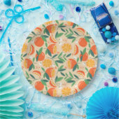 Assiettes En Carton carrelage d'agrumes orange mignon motif (Fête)