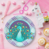 Assiettes En Carton Carrelage de la soirée Cute Peacock (Fête)