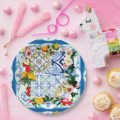 Assiettes En Carton Carrelage méditerranéen, majolica, style sicilien (Fête)