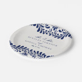 Assiettes En Carton Carrelage Talavera bleu Espagne Mariage Fiesta (Angle)