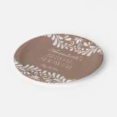 Assiettes En Carton Carrelage Talavera Brun Mocha Fête de Mariage (Angle)