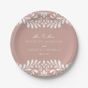 Assiettes En Carton Carrelage Talavera rose Espagne Mariage Fiesta
