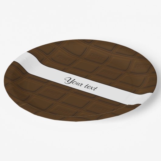 Assiettes En Carton Carrés délicieux de chocolat (Angle)