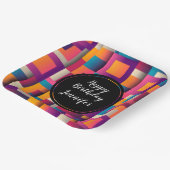 Assiettes En Carton Carrés et formes Abstraits colorés (Angulaire)