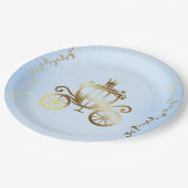 Assiettes En Carton Carrosse doré élégant Histoire bleue Royale (Angle)