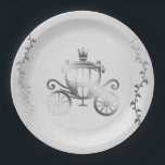 Assiettes En Carton Carrosse élégant argenté Histoire de blanche Neige<br><div class="desc">Personnalisez avec n'importe quel texte. Les articles correspondants sont disponibles.</div>