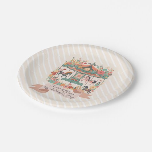 Assiettes En Carton Carrousel Chic Carnival Carnival Anniversaire (Angle)