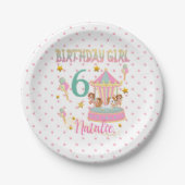 Assiettes En Carton Carrousel Pony Anniversaire Pastel Colonnes Famill (Devant)