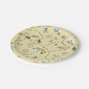 Assiettes En Carton carte au trésor fête