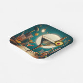 Assiettes En Carton Carte de circuit futuriste atomique Martini (Angulaire)