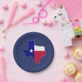 Assiettes En Carton Carte de drapeau du Texas (Fête)