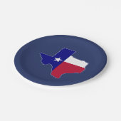 Assiettes En Carton Carte de drapeau du Texas (Angle)