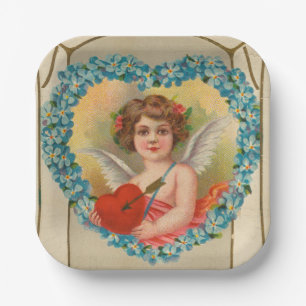 Assiettes En Carton Carte de la Saint-Valentin vintage, Stecher Litho