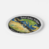 Assiettes En Carton Carte de l'éclipse solaire totale 2027 (Angle)