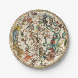 Assiettes En Carton Carte de l'étoile zodiaque céleste du ciel de la c
