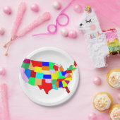 Assiettes En Carton Carte de Patchwork USA (Fête)