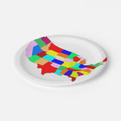Assiettes En Carton Carte de Patchwork USA (Angle)