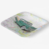 Assiettes En Carton Carte De Route De 1955 (Angulaire)