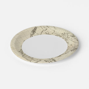 Assiettes En Carton Carte des grandes lignes de l'Amérique du Nord