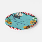 Assiettes En Carton Carte des trésors de pirates Plaques de fête d'ann (Angle)