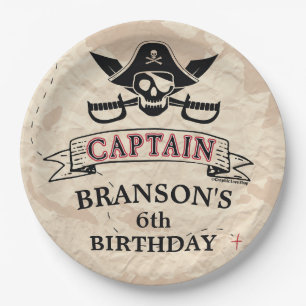 Assiettes En Carton Carte des trésors vintages de pirates Anniversaire