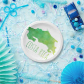 Assiettes En Carton Carte du Costa Rica (Fête)