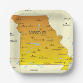Assiettes En Carton Carte Du Missouri (Recto)