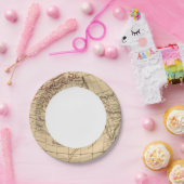 Assiettes En Carton Carte du monde classique (Fête)